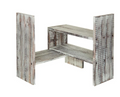 Adjustable Bookcase Modular Rustic Torched Wood Organizer, Office Desk Bookshelf by Vanessa Jane