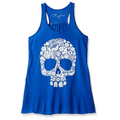 Clementine Womens Floral Skull Graphic Racerback Tank Top by Vanessa Jane