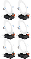TORCHSTAR 6Pack 10.5W Ultra-thin 4" Dimmable LED Recessed Ceiling Downlight