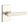 Emtek Modern Rectangular Rosette with Freestone Dummy Leverset, Satin Nickel