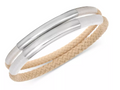 Alfani Silver-Tone 2-PC. Set Curved Bar and Braided Rope Bangle Bracelets by Vanessa Jane
