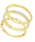 And Now This Triple Stack Cubic Zirconia Ring, Gold Plate, Size 8 by Vanessa Jane
