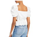 WAYF Womens Annalise Cut-Out Cropped Peplum Top, Size Large by Vanessa Jane