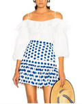 Alexis Womens Harley White Applique Polka Dot Fringe Mini Skirt, Size Small by Vanessa Jane