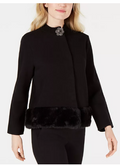 JM Collection Petite Cotton Faux-Fur-Hem Cardigan by Vanessa Jane