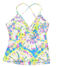 Jessica Simpson Womens Stretch Cross-Back Deep V-Neck Tie Tankini Top by Vanessa Jane