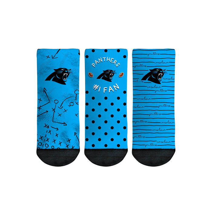 Carolina Panthers - Number 1 Fan 3-Pack (Toddler) by Rock 'Em Socks