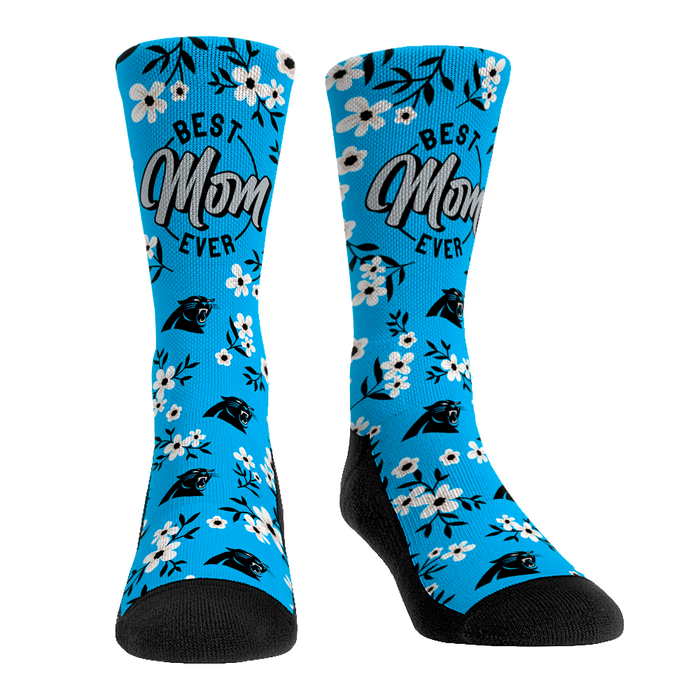 Carolina Panthers - Best Mom Floral by Rock 'Em Socks