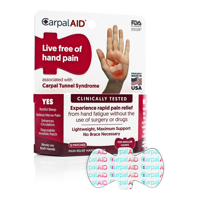 Carpal AID® Large Adhesive Hand-Based Carpal Tunnel Relief Patch (12 Pack) by Pasteur Pharmacy