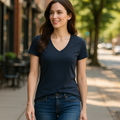 Clementine Apparel Womens Ladies Curvy Plus V-Neck T-Shirt by Vanessa Jane