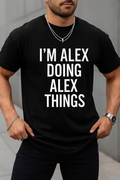 Men's I'm Alex Print, Summer Daily Outdoor T-shirt, Size 2XL by Vanessa Jane