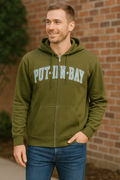 Coconut Creek Put-in-Bay Mens Ohio Zipped Hoodie, Size Medium by Vanessa Jane