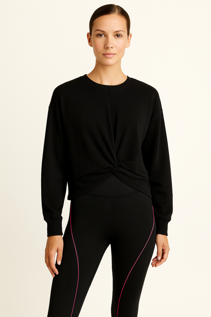 Aqua Twist Front Sweatshirt , Size Medium by Vanessa Jane