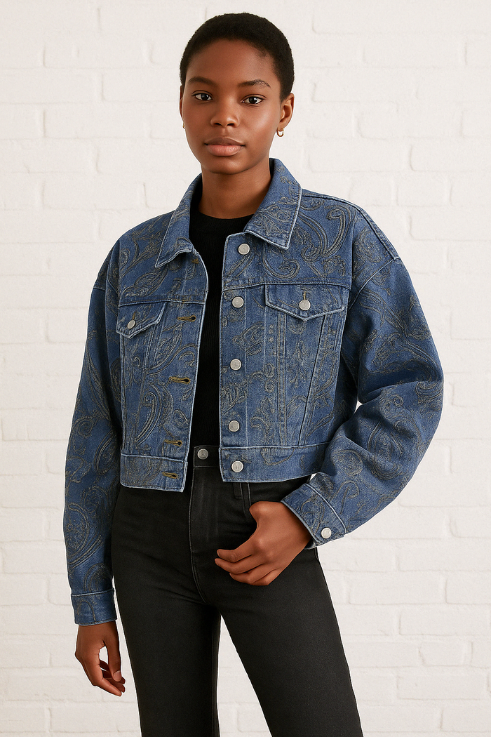 WeWoreWhat Cropped Jean Jacket, Size XS by Vanessa Jane