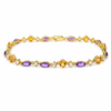 16.67 Ct Multi-Gemstone Prong Yellow Gold Plated Silver Alternating Lobster Clasp Tennis Bracelet