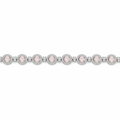 4.3 Ct Round Pink Rose Quartz Prong Silver Halo Tennis Link Bracelet by Fine Color Jewels