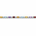 11.8 Ct Baguette Rainbow Multi-Gemstone Prong Silver Alternating Inline Box Clasp Tennis Bracelet by Fine Color Jewels