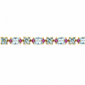 12.49 Ct Sky Blue Topaz Prong Gold Plated Silver Alternating Butterfly & Multi-Gemstone Cluster Tennis Bracelet by Fine Color Jewels