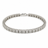 7.3 Ct Round White Topaz Prong Silver Tennis Bracelet