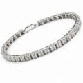7.3 Ct Round White Topaz Prong Silver Tennis Bracelet by Fine Color Jewels