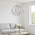 World Imports Rondure 6-Light Polished Nickel Chandelier, Adjustable Height by Vanessa Jane
