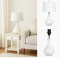 Hampton Bay White and Acrylic Tear Drop Accent Lamp Base by Vanessa Jane