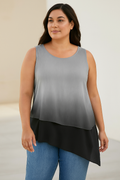Joseph A 155603 Womens Asymmetric Dip Dye Tank Top by Vanessa Jane