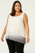 Joseph A 155603 Womens Asymmetric Dip Dye Tank Top by Vanessa Jane