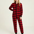 Family Pajamas Matching Womens 1-PC. Red Check Printed Family Pajamas by Vanessa Jane