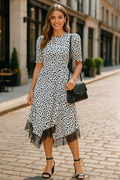Lost Ink Plus Lace-Trim Animal-Print Dress by Vanessa Jane