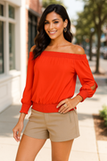 Thalia Sodi Smocked Split-Sleeve Top by Vanessa Jane