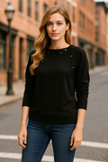Vince Camuto Womens Fold Over Neck Long Sleeve Top by Vanessa Jane