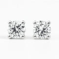 IGI Certified Round Lab Grown Diamond Solitaire Stud Earrings White Gold by Fine Color Jewels