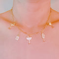 Cheers To Happiness Multi Charm Necklace