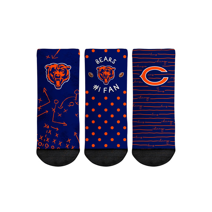 Chicago Bears - Number 1 Fan 3-Pack (Toddler) by Rock 'Em Socks