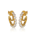 Luna Hoop Earrings - Pearl by Christina Greene