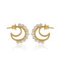 Luna Hoop Earrings - Pearl by Christina Greene