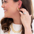 Luna Hoop Earrings - Pearl by Christina Greene