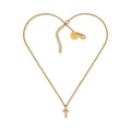 Dainty Pearl Cross Necklace by Christina Greene