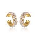 Sea Salt Hoop Earrings - Pearl by Christina Greene