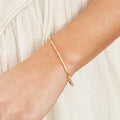 Emily 14k Gold Sleek Bangle in White Diamonds by Christina Greene
