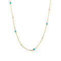 Olivia 14K Gold Dainty Necklace with White Diamonds by Christina Greene