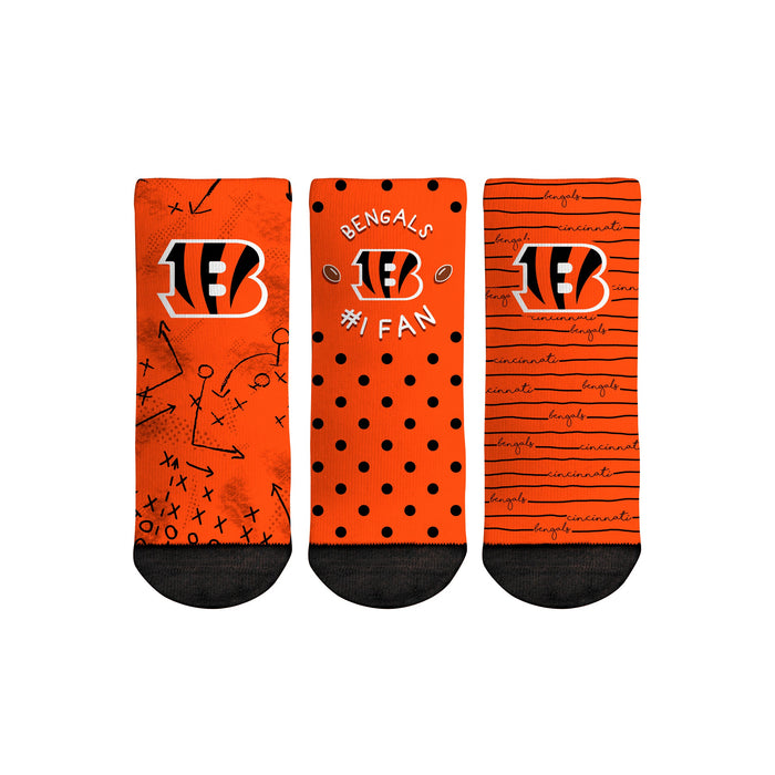 Cincinnati Bengals - Number 1 Fan 3-Pack (Toddler) by Rock 'Em Socks
