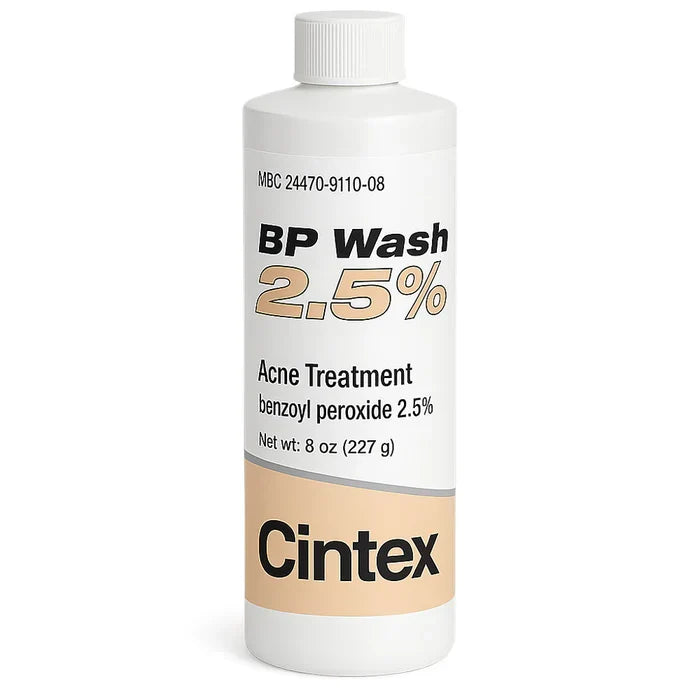 Benzoyl Peroxide 2.5% Acne Treatment Wash, 8 oz (227g) Liquid by Pasteur Pharmacy