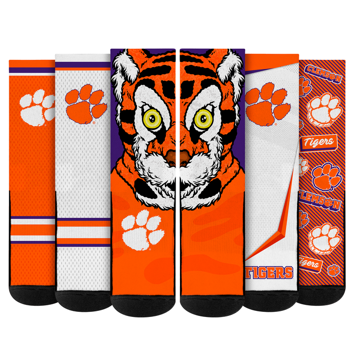 Clemson Tigers - Super Fan Bundle 5-Pack by Rock 'Em Socks