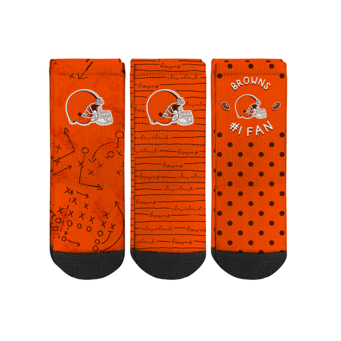 Cleveland Browns - Number 1 Fan 3-Pack (Toddler) by Rock 'Em Socks