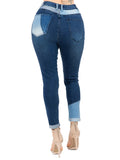 Color Block High Waist Skinny Jeans by The House of Stylez