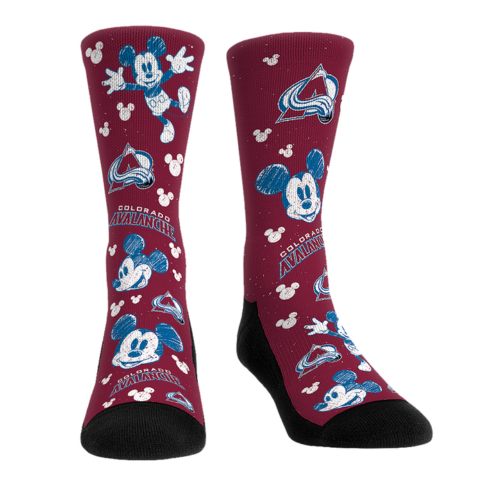 Colorado Avalanche - Disney - Mickey Sketch by Rock 'Em Socks