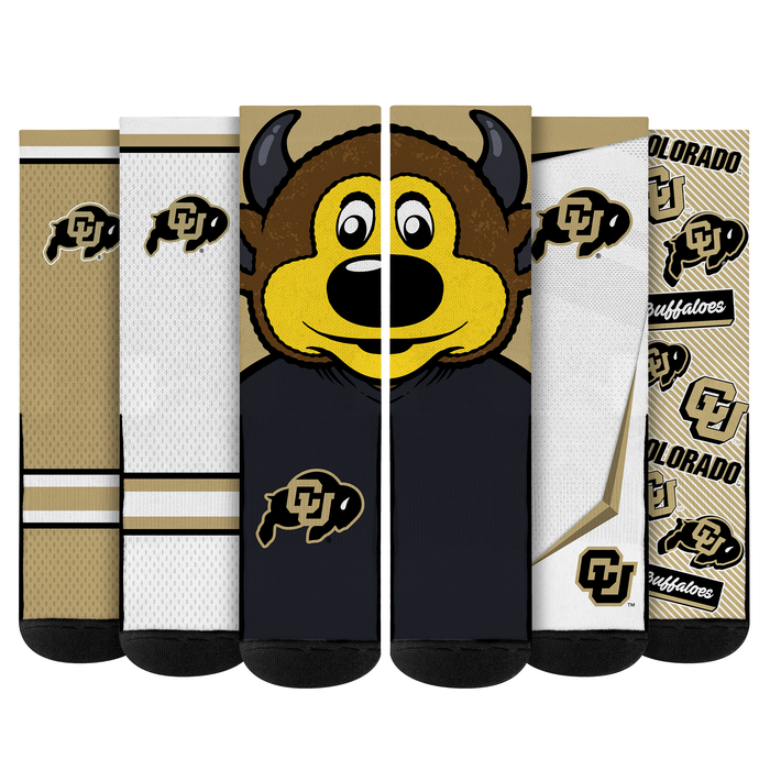 Colorado Buffaloes - Super Fan Bundle 5-Pack by Rock 'Em Socks