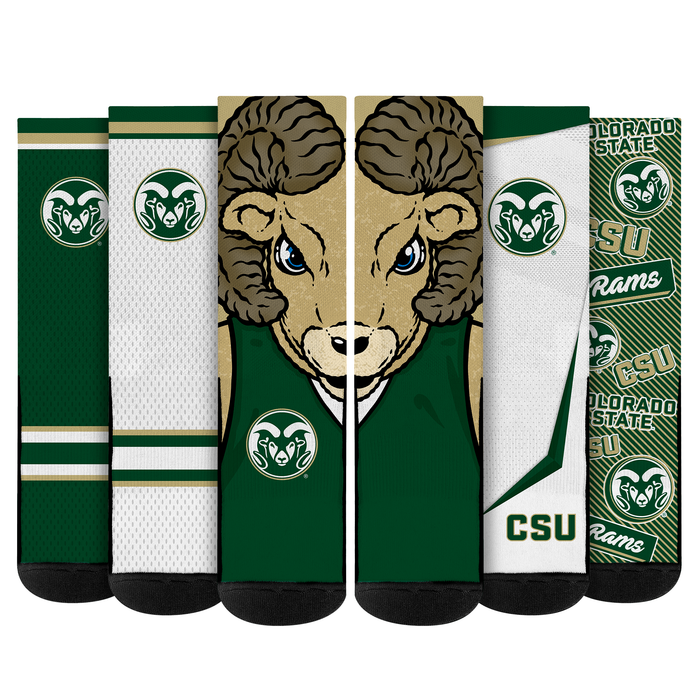 Colorado State Rams - Super Fan Bundle 5-Pack by Rock 'Em Socks